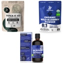 Junle Powers Ultimate Men's Health and Wellness Bundle: 5oz Tongkat Ali Powder, 5oz 野蓝莓粉 & 3.4oz 有机比尔贝里液体提取 - 用于驱动,激情,视力的Premium补充剂
