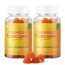 Turmeric Curcumin Gummys 配黑椒2包,Turmeric 和 Ginger 配有Immune联合支持,无糖姜 Gummys配有炎症Vegan