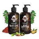 配有 Argan 和 Jojoba Oils 的完美胡子 洗胡子和胡子 条件设定 - 强化和柔软 - 天然桑达尔木 Scent