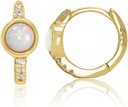 14K金盘 925 Sterling银盘 创建的白奥佩尔胡格吉 Hoop Earrings