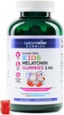 NatureWise Kids Melatonin 1 mg 无糖胶 儿童4岁及以上-非哈比人形成睡眠援助 - 草莓火焰 - Vegan, No Gluten, Non-GMO - 180 Count [6-Month Supplement]