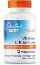 医生最佳选手L-Bitartrate(VitaCholine),支持产前保健和肝功能,非GMO,Gluten Free,Soy Free,Vegan 60 Veggie Caps