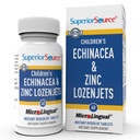 高级源儿童Echinacea & Zinc Lozenjets - 儿童草药免疫支持 - 非GMO & Gluten - 无脂 - 辣椒薄荷 - 60 微液溶解片