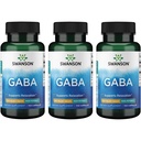 Swanson GABA - 促进平静和放松的氨基酸补充剂,以支持休眠 - 支持健康压力水平的高可能性公式 - (每袋100卡普尔,500毫克) (3包)