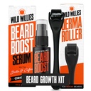 Wild Willis Beard Growth Kit - Premium Derma Roller & Beard Boost Serum - Microned roller & Beard hair Growth Serum 配有 Biotin & Cafeine 配有 Fuller Beard, Scalp Care - 易用 Kit 配有 Case 的缩写