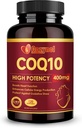 CoQ10 400mg 软胶与Omega 3 & PQQ, 强大的抗氧化剂用于心脏健康和能源生产, 120 计数