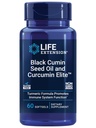 生命延长 黑Cumin种子油和Curcumin Elite、黑Cumin、Turmeric提取、免疫健康支持、生物利用率高、全Body健康、Gluten Free、N-GMO、60软胶