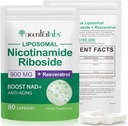 NAD+ 补充替代品 – Liposomal NAD + Resveratrol – 30天供应 – 高纯度 NAD 能源与健康老龄化补充 – 80 Capsules