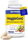 Enzymedica, VeggieGest, 消化酶, 支持偶发气体和从高纤维食品中减肥, 对于Vegan & Vegetarian 饮食, Ezyme Blend for Designive Health, 60 Counter