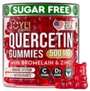 JOYLI Quercetin Gummys - 与布洛梅兰锌的Quercetin 维生素C & Vitamin D3 - Quercetin 补充500MG 免疫系统和过敏 - 儿童和成人的Quercetin - 60 Quercetin Chewable