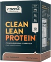 Nuzest - Pea蛋白粉 - Clean Lean protein, Premium Vegan 植物基蛋白粉, 乳品自由, Gluten Free, GMO Free, 蛋白质摇摆, 富巧克力, 0.9 oz, (Pack of 10)