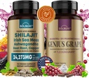 认知井包 - Resveratrol Complex & Shilajit Fulvic 酸性矿物 - 海摩斯, Ashwagandha, 临床试验 认知草红葡萄提取 - 非GMO, Gluten-free, Vegan 补编
