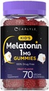 卡莱尔儿童 Melatonin Gummys 1 mg 70 Count QQ 水果 Flavor Gummy QQ Vegan, Non-GMO, Gluten Free