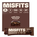 Misfit Vegan蛋白棒, 暗巧克力布朗尼 - 原始食谱 QQ Gluten Free, Plant based, Low Sugar & Carb, High Fiber Snacks QX 12 包装