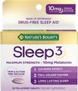 (原始内容存档于2017-09-21). Nature's Bounty Melatonin, Sleep3 最大力量100%无毒睡眠援助 L-Theanine & Nighttime Herbal Blend Time Release Technology, 10mg, 30 Tri-Layered Tables (英语).