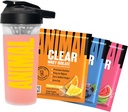 动物清水蛋白隔热试样器 Pack & Shaker Bottle - 美味的Juicy 20g蛋白,西瓜Limeade,蓝莓Acai,菠萝橙,3个单服务包