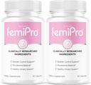 (2 Pack) FemiPro Bladder控制药丸 - 原FemiPro Capsules, Femi Pro Bladder控制支助补编,Probitic FemiPro Pills 用于总体健康与健康审查,60 Capsules 2个月