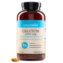 NatureWise高纯度,全自然钙 1250mg + 维生素 D3 1000IU + 有机MCT 椰油 - 孕期安全 + 非GMO - 吸附友好,胶质自由 - 200 Softgels [100日供应]