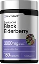 Horbäach Black Elderberry | 30000mg Capsules | 180 Counter | Non-GMO, Gluten Free |  Sam Sambucus 摘录补编