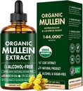 Mullein Drops for Lungs, Mullein Leaf & Licorice 提取支持 Lung Cleanse & Health Breathing, Organic Mullein Leaf Tincture 草药补充剂,无添加剂 Mullein 提取剂 2 fl Oz 60Ml