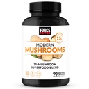 强制因子 现代蘑菇 Capsules, 与狮子 Mane, Turkey Tail, & Cordyceps 的蘑菇补充, 支持能源、焦点、豁免和文摘, 90 蔬菜 Capsules
