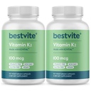 BESTVITE 维生素 K2 100 mcg as MK-7 (240 蔬菜卡普尔(120x2)) - 无 Stearates - Vegan - 非转基因 - Gluten Free