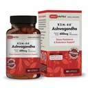 DailyNutra KSM-66 Ashwagandha 600mg 有机根提取法 -- -- 具有5%Withanolides的高潜力补充剂 -- -- 缓解疲劳、支持放松、聚焦、能源、肌肉生长(90卡普尔)
