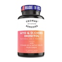 托马斯的全自然补救 Myo Inositol 补充和D-Chiro Inositol 混合补充和福拉特和维生素D3,40比1比例,Non-GMO,无填充器,CoQ10,90 Vegan Capsules