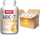 Jarrow公式 MK-7 90mcg-Bioactive 形式 VT K2-120 服务(软胶)-用于 Bone & CV 健康-VIT K2 MK-7 饮食 Supp-K2 VIT Supp MK-7-Gluten Free,12 Pack