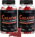 Creatine Monohydrate Gummys 240 for Men & Women - 5g,无糖前工作Gummy W/L-Taurine, Betaine Anhydrous, Alpha GPC, 维生素B12, 肌肉力量和能量靴的可嚼性Gummys(2包)