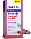 Natrol Sleep + Immune Health Melatonin 6mg 配有:老莓、锌和维生素D、休息睡眠和免疫支持膳食补充品、60个混合莓-美味快速溶解片、60天供应