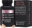 贝拉·维里特 Probiotic & Prebiotic Complex - 支持妇女的消化和古特健康 - 3.45亿 CFU 乳房杆菌 Probiotics for Clearer Skin - Daily Probiotic Supplements (30个植物卡普苏莱斯)