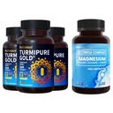 BioEmblem 三聚镁复合物和BioEmblem Turmeric Curcumin 与临床研究的TurmiPure - 联合支持,健康炎症图尔补充物