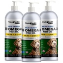 K9 Omega 3 鱼油换狗 - 配有EPA + DA + DHA 的宠物液 Omega 3 补充物 - 减少痒和 Shedding, 支持联合,豁免,大脑,心脏健康 - 美国制造(3包)