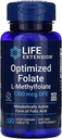生命延长 优化 Folate L-Methylfolate 1000 mcg 蔬菜片 2 包装