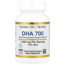 加利福尼亚州金营养 DHA 700 鱼油药级鱼油 配 DHA - 支持脑和心血管健康 - Gluten Free, no-GMO - 1 000 mg - 30 鱼胶