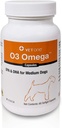 中犬的VetOne O3 Omega Soft Gel - 基本脂肪酸支持 - 皮肤和煤炭补充 - 60 Capsules