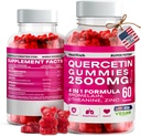 Quercetin Gummys - 2500MG 配有 Bromelain, L-Theanine & Zinc Vegan 儿童与成年人的免疫支持补充 - 过敏救济和肺部健康