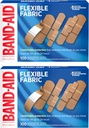 BAND-AID Brand 软件粘贴带带内存-织物 Fabric, Quilt-Aid Comfort Pad & Hurt-Free Pad; 小切片、碎屑、伤痕和不同大小的伤口护理, 2 x 100 个计数