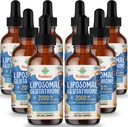 2000MG Liposomal Glutathione Liquid, 98%吸收,活性形式 L-Glutathione 补充剂, Vegan 友好型强抗氧化剂复合体 免疫系统,老化防御,Detox, 16 FL.OZ
