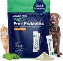 诚实的Paws Probiotics for Dogs - Dog Digestion Gut Health Probiotic Powder with Prebiotic Made in The United States, Digestive and Imune Support - 消化酶与南瓜火焰(30棒)