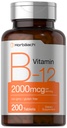 Horbäach B12 维生素 2000 mcg → 200 片 → 蔬菜补充 → 非GMO & Gluten Free