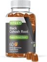 Viteey Black Cohosh Root Gummys - 热闪和夜间汗水的更年期救济 - Vegan, Gluten Free, Non-GMO - 60 Counter