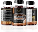 蘑菇 蘑菇 10 蘑菇 补充 | 2500mg | Turkish Tail, Chaga, Reishi, Cordyceps & Lions Mane 有机蘑菇 提取器,新热带脑促进器(180 Counter of 3)