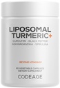 编码有机图尔克补充剂-95% Crucumin 提取药丸- Liposomal 发酵植物 Blend Black Pepper, Ashwagandha, Ginger, Stephania, Boswelia, Cumin, Digestive Bitters - 90 Capsules