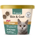 NaturVet – Skin & Coat Plus Omegas for Cats – 60 Soft Chews – 支持健康皮肤 & Glossy Coat – 与 Omega-3, Omega-6 & Biotin + 30天供应增强