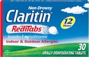 Claritin RediTabs 12小时过敏药,非醉药处方强过敏药,Loratadine安非他明药片,30个伯爵,2包
