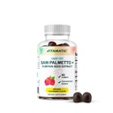 配有南瓜种子的Vitamatic Sugar-Free Saw Palmetto – 3000 mg equivalent per service – Natural Raspberry Flavor – 60 Gummies – 每服3000 mg 等效 – Natural Raspberry Flavor – 60 Gummies – 每服1 /服1 /服3000 mg