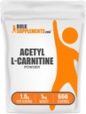 Bulk Assupports.com 乙酰L-卡尼丁粉 - ALCAR 粉末,乙酰L-卡尼丁1500mg,卡尼丁补充剂 - Gluten Free,每服1500mg, 5kg(11磅)(包5)