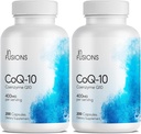纯净额外强力CoQ10 400mg 400 Capsules 高吸收性胶质自由非GMO 2包装